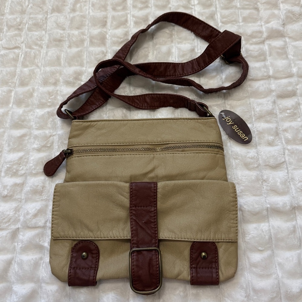 NEW‎ Joy Susan Crossbody Bag Handbag ~ Khaki Adjustable Travel Casual Boho